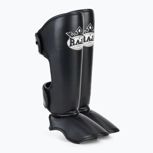 Ochraniacze piszczeli i stóp RAJA BOXING Lightweight Shin Guards Semi Leather black