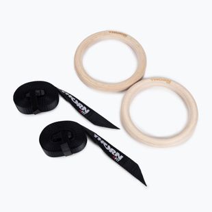 Kółka gimnastyczne drewniane z pasami THORN FIT 301637