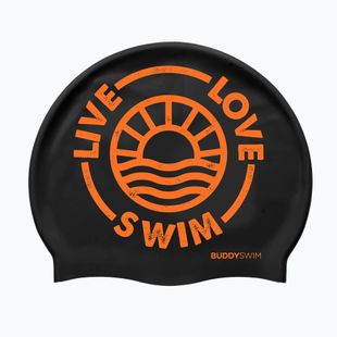 Czepek pływacki BuddySwim LLS2 Silicone black/orange
