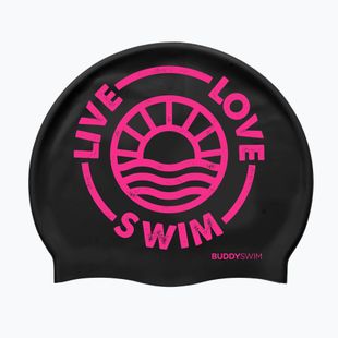 Czepek pływacki BuddySwim LLS2 Silicone black / pink