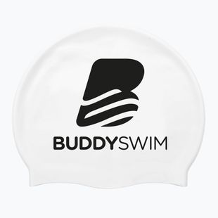 Czepek pływacki BuddySwim BLogo Silicone white