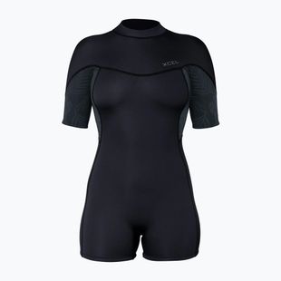Pianka do pływania damska Xcel Axis Back Zip Spring 2 mm black/palm/monstera print