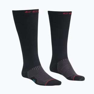 Skarpety hokejowe CCM Compression Knee black/red