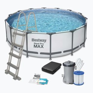 Basen stelażowy Bestway Steel Pro Max Pool Set 457 x 122 cm szary