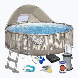 Basen stelażowy Bestway Steel Pro Max Pool Set 396 x 107 cm beżowy