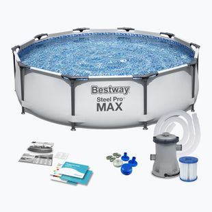 Basen stelażowy Bestway Steel Pro Max Pool Set 305 x 76 cm szary