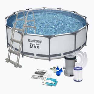 Basen stelażowy Bestway Steel Pro Max Pool Set 366 x 100 cm szary