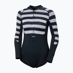 Pianka do pływania damska Helly Hansen Waterwear Long Sleeve Spring Wetsuit 1,5 mm navy stripe