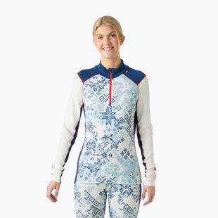 Bluza termoaktywna damska Helly Hansen Lifa Merino Midweight Gra 1/2 Zip bright blue new nordic aop