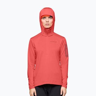 Bluza trekkingowa damska NORRONA Falketind Warm1 Hood deep sea coral/baked apple