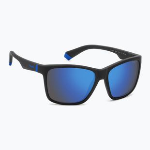 Okulary przeciwsłoneczne dziecięce Polaroid PLD 8057/S matte black/blue mirror polarized