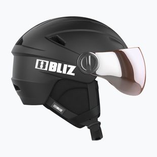 Kask narciarski Bliz Strike Visor matte black/ orange silver mirror