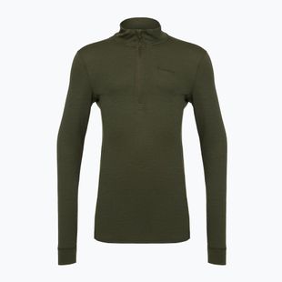 Bluza termoaktywna męska Pinewood Abisko Merino Base Layer Half Zip d.mossgreen