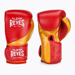 Rękawice bokserskie Cleto Reyes High Precision Training Leather red/gold