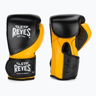 Rękawice bokserskie Cleto Reyes High Precision Training Leather black/yellow