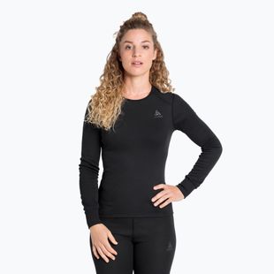 Bluza termoaktywna damska ODLO Active Warm Bl Top Crew Neck black