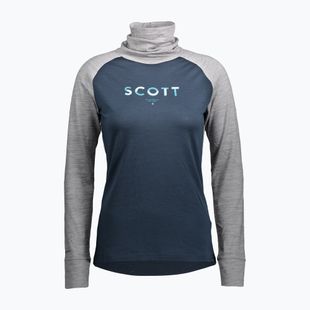 Bluza termoaktywna damska SCOTT Defend Merino High Neck light grey melange/dark blue