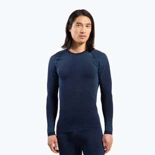 Bluza termoaktywna męska ODLO Performance Warm Bl Top Crew Neck dark sapphire