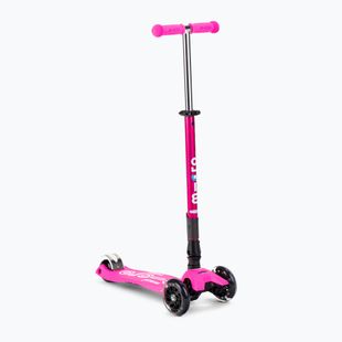 Hulajnoga trójkołowa dziecięca Micro Maxi Deluxe Foldable LED shocking pink
