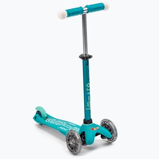 Hulajnoga trójkołowa dziecięca Micro Mini Deluxe Magic LED aqua