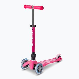 Hulajnoga trójkołowa dziecięca Micro Mini Deluxe Foldable LED pink