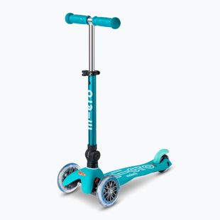 Hulajnoga trójkołowa dziecięca Micro Mini Deluxe Foldable LED aqua