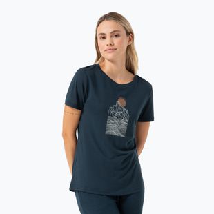 Koszulka damska super.natural Preikestolen Cliffs Tee blueberry/feather grey/copper