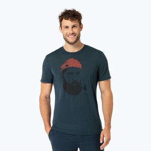 Koszulka męska super.natural Sailor Tee blueberry/jet black/high risk red