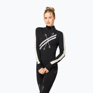 Longsleeve damski super.natural KryTeeede Col T-Neck Light jet black/white/mountain trail gl/white