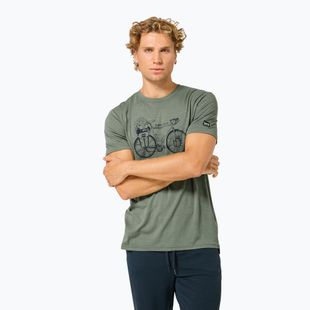Koszulka męska super.natural Wander Wheel Tee eucalyptus/blueberry