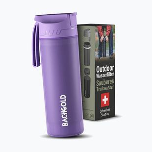 Butelka turystyczna z filtrem Bachgold Selfpress Waterfilter 500 ml lila