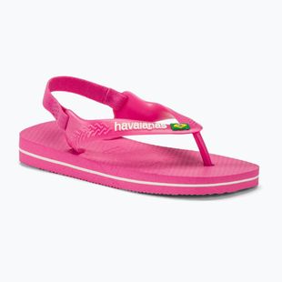 Sandały dziecięce Havaianas Baby Brasil Logo II pink flux/white