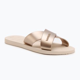 Klapki damskie Havaianas Aqua Metallic beige
