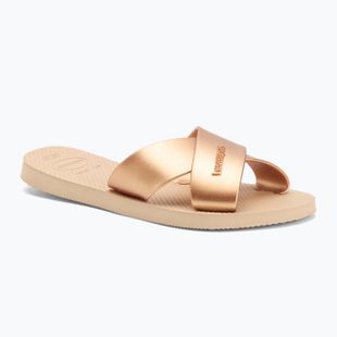 Klapki damskie Havaianas Aqua Metallic golden