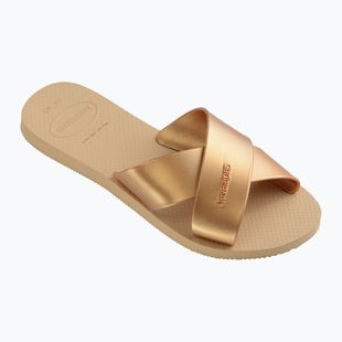 Klapki damskie Havaianas Aqua Metallic golden