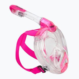 Maska pełnotwarzowa do snorkelingu dziecięca SEAC Magica black silicone/pink