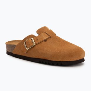 Klapki damskie Scholl Fae Suede cognac