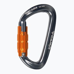 Karabinek CAMP Orbit 2Lock gun metal/orange
