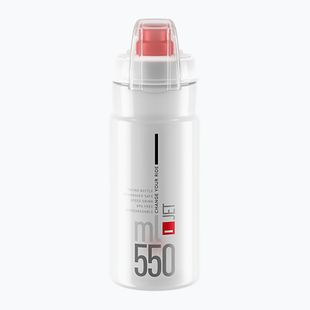 Bidon rowerowy Elite Jet Plus 550 ml clear/red logo