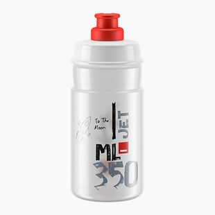 Bidon rowerowy Elite Jet 350 ml clear/red logo