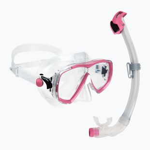 Zestaw do nurkowania Cressi Estrella + Seal Dry clear/pink