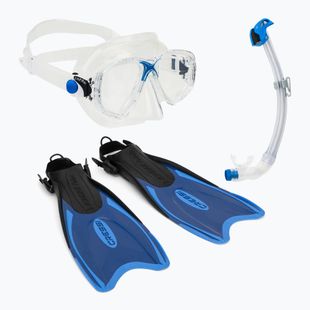 Zestaw do snorkelingu Cressi Palau Marea Dry Bag Set blue/azure