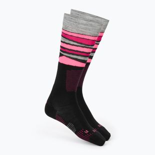Skarpety narciarskie damskie Mico Light Weight Superthermo Natural Merino Ski nero/fucsia fluo
