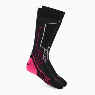 Skarpety narciarskie damskie Mico Medium Weight Warm Control Ski nero/fucsia fluo
