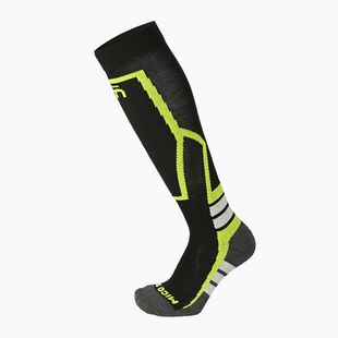 Skarpety narciarskie dziecięce Mico Medium Weight Warm Control Ski nero giallo fluo