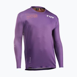 Longsleeve rowerowy męski Northwave Edge 2 dark purple/orange