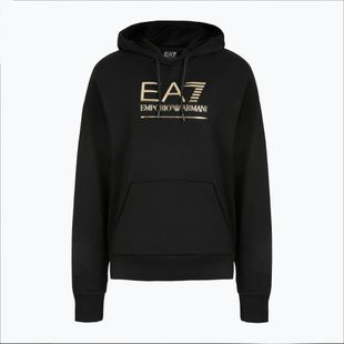 Bluza damska EA7 Emporio Armani Train Visibility Hoodie black/gold