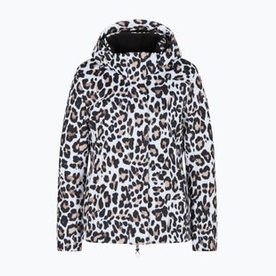 Kurtka narciarska damska EA7 Emporio Armani Ski Kitzbuhel Softshell fancy white animalier