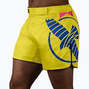 Spodenki treningowe męskie Hayabusa Icon Mid-Thigh MMA yellow/blue