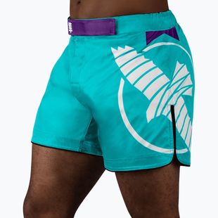 Spodenki treningowe męskie Hayabusa Icon Mid-Thigh MMA teal/white